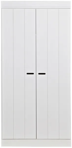 Connect, Vaatekaappi, 2 ovea, valkoinen, H195x53x94 cm, mänty