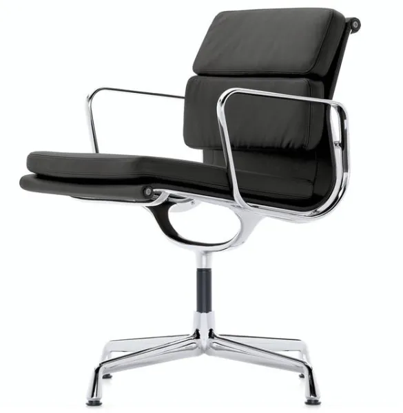 Vitra Soft Pad EA 208 Toimistotuoli Swivelillä Musta/Kromi