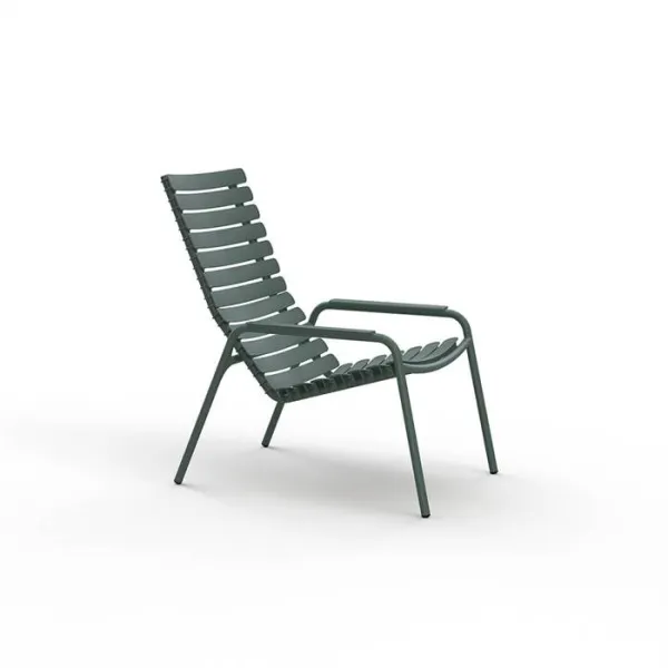 HOUE ReCLIPS lounge-tuoli kierrätysmuovista - Olive Green