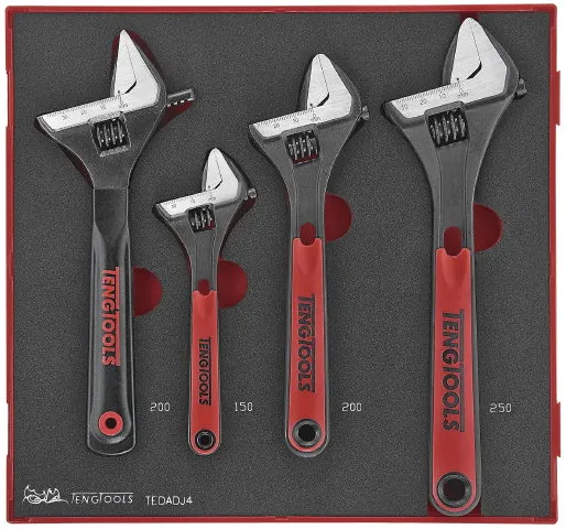 Teng Tools säädettävien jakoavainten sarja TEDADJ4, 4 osaa